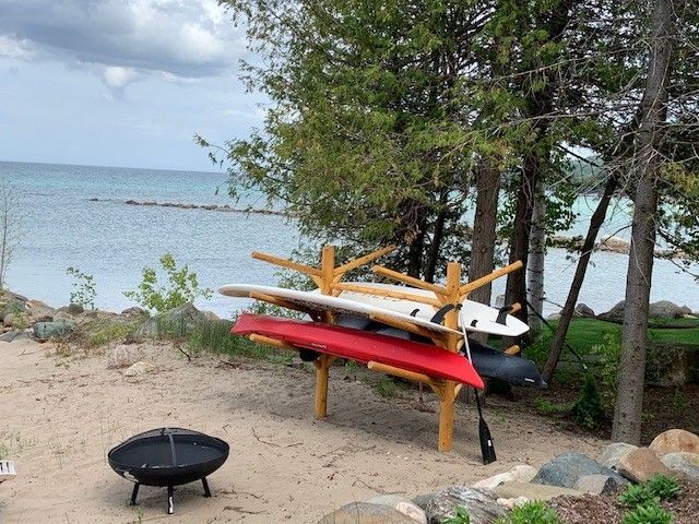 Ground Buried Kayak Rack for Outdoor Hillside Storage
