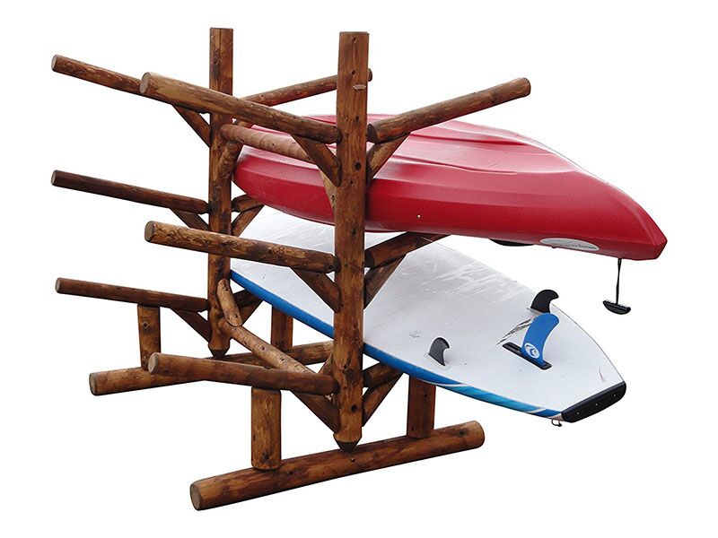 Kayak Rack System Kayak Storage Systems Maine | Log Kayak Storage Racks ME