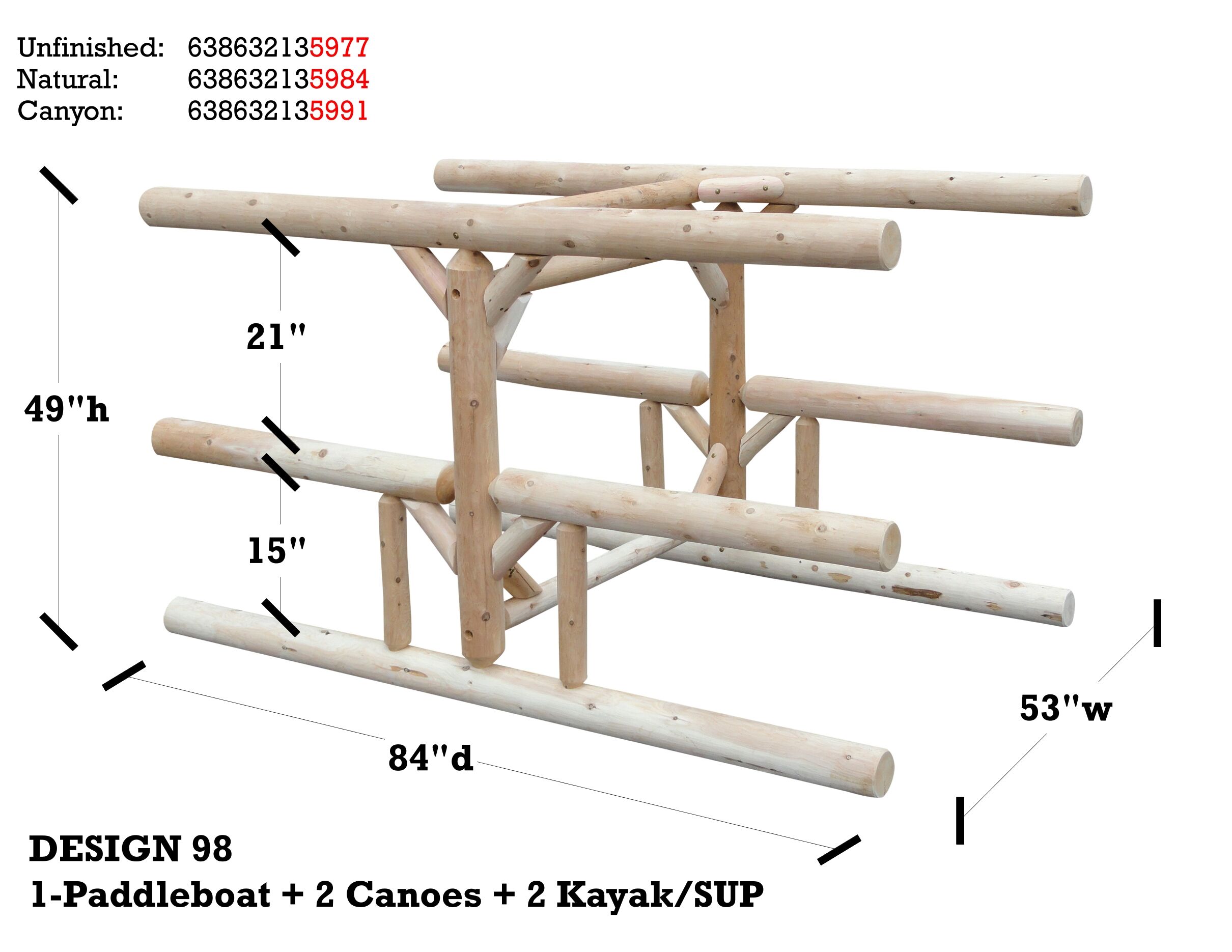 1-Paddleboat + 2 Canoes + 2 Kayak Rack / SUP Rack - Image 6