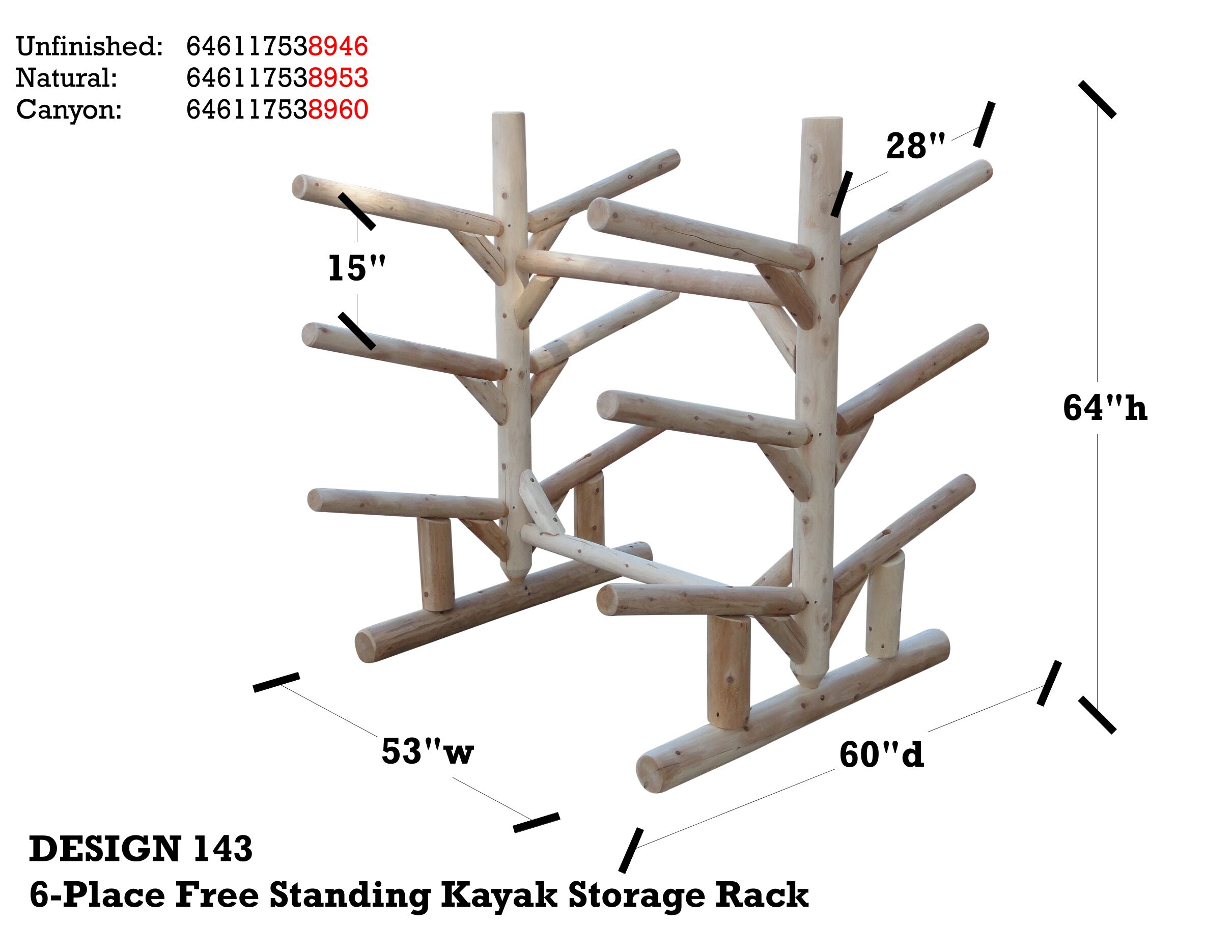 6-place Freestanding Kayak and SUP storage rack - Image 2