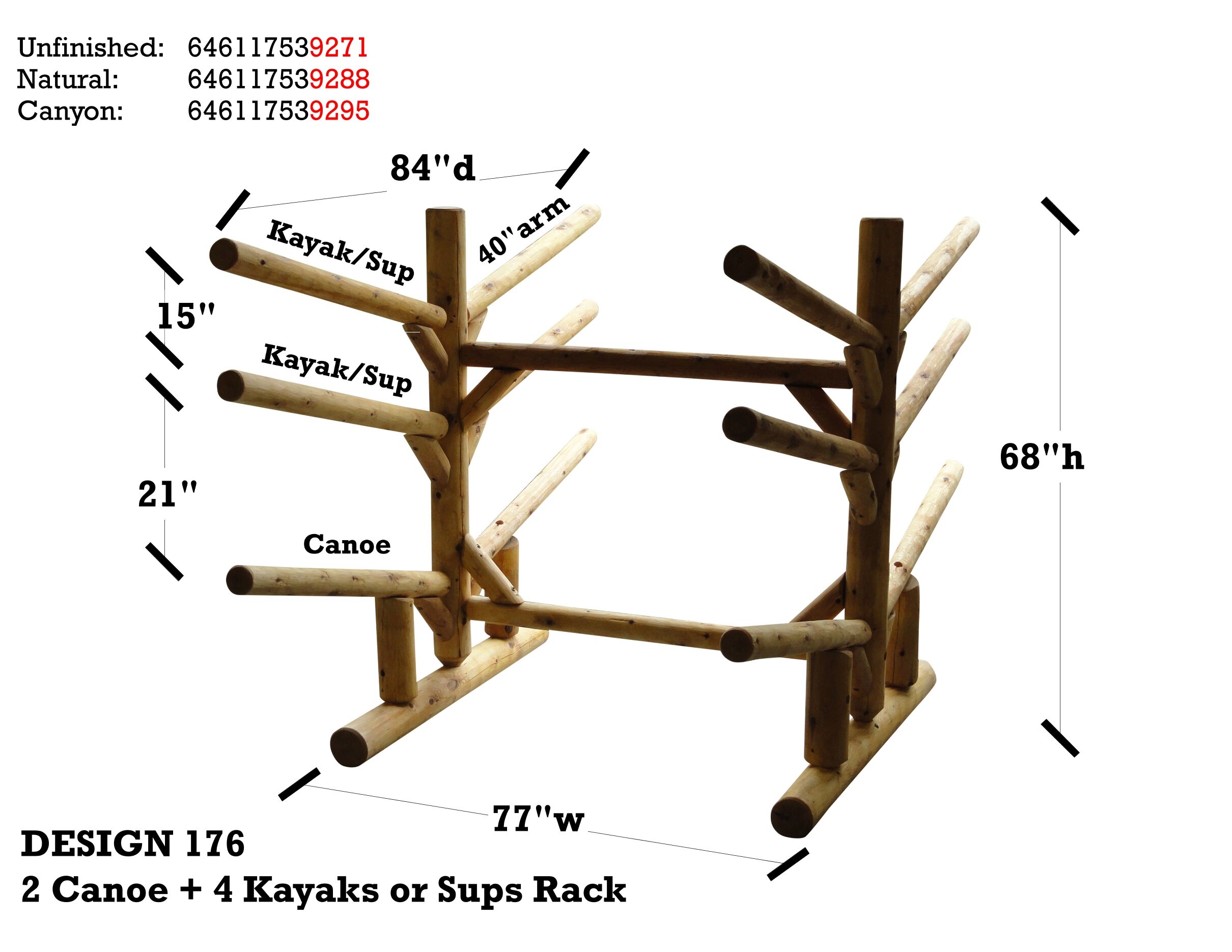 2 Canoe + 4 Kayak/SUP Rack - Image 6