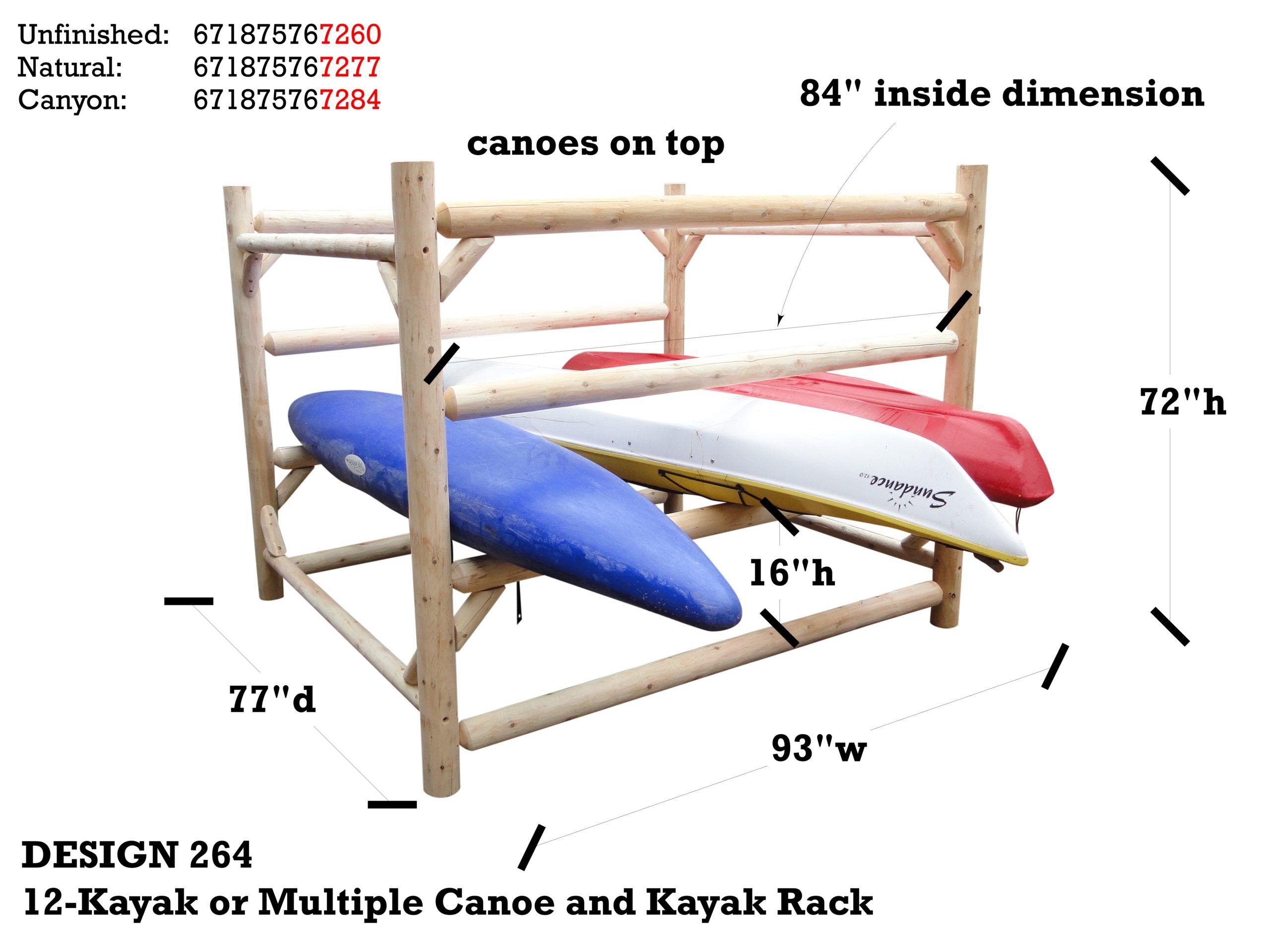 12 Kayak or Multiple Canoe and Kayak Storage Rack - Image 5